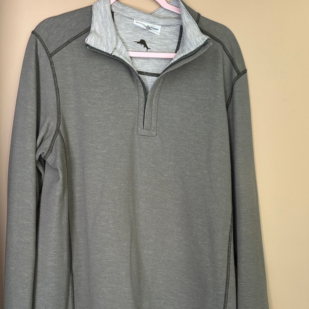 Tommy Bahama Reversible Herringbone Shirt Jacket in Light Gray